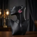 Rineva Ruby Petal Luxe Statement Earrings - Image 3