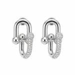 Rineva Urban Link Luxe Silver Statement Earrings