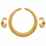 Ribbed Gold Torque