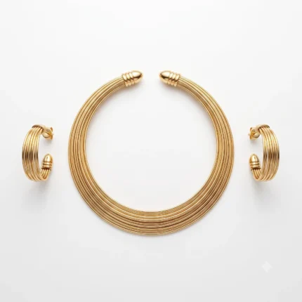 Ribbed Gold Torque