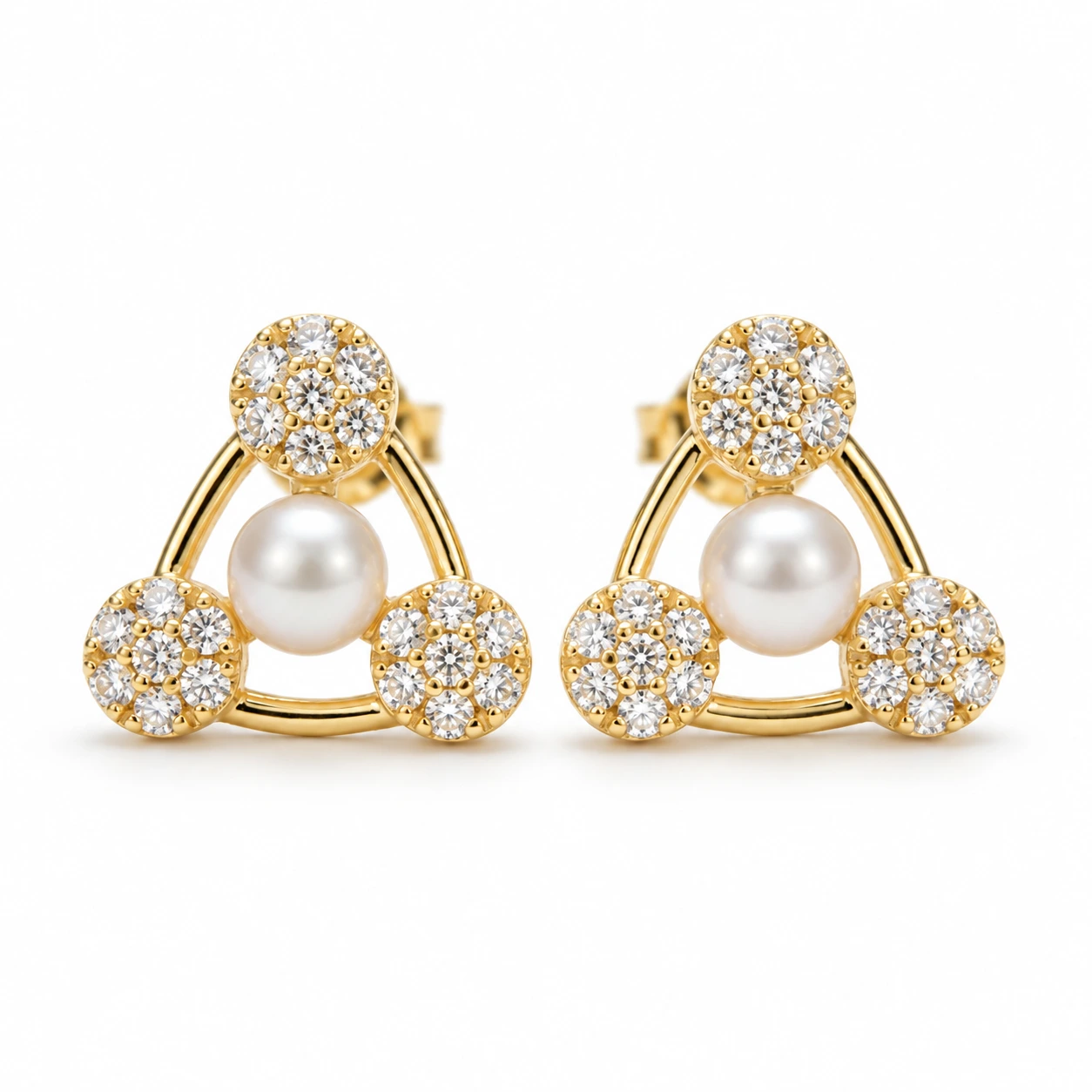 Trinity Pearl Studs (2) Trinity Pearl Studs - Image 1