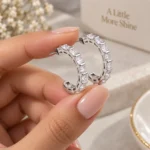 Baguette Diamond Hoop Earrings - Image 5