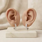 Baguette Diamond Hoop Earrings - Image 4