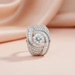 Diamond Halo Engagement Ring - Image 4