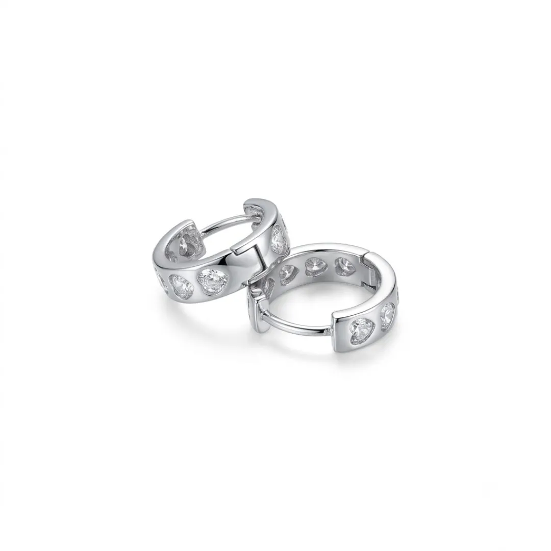 Diamond Pavé Classic Hoops (3) Diamond Pavé Classic Hoops - Image 1