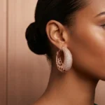 Diamond Pavé Hoop Earrings - Image 2