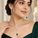 Emerald Teardrop Diamond Elegance - Image 3