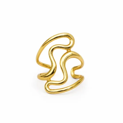 Flowing Wave Band Ring