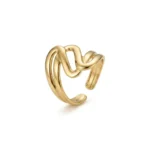 Fluid Wave Statement Ring