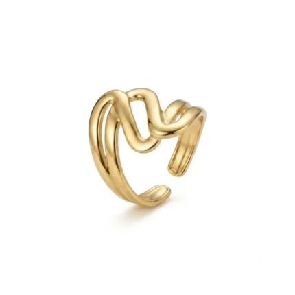 Fluid Wave Statement Ring
