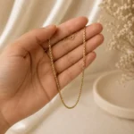 Gold Box Chain Necklace - Image 4