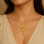 Gold Butterfly Lariat Diamond Drops - Image 4