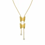Gold Butterfly Lariat Diamond Drops
