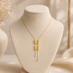 Gold Butterfly Lariat Diamond Drops - Image 3
