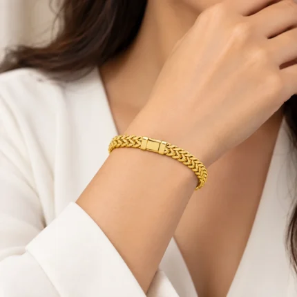 Gold Woven Chain Bracelet