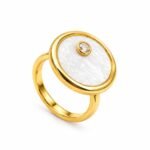 Moonstone Diamond Halo Elegance