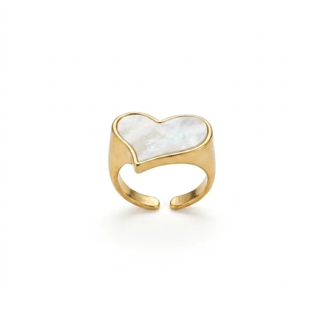 Mother-of-Pearl Heart Ring (2) Mother-of-Pearl Heart Ring - Image 1