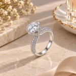 Oval Diamond Pavé Engagement Ring - Image 4