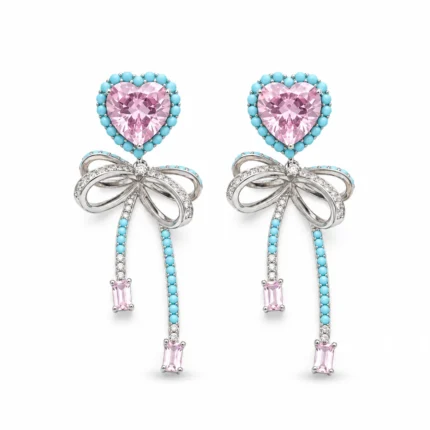 Pink Tourmaline Turquoise Bow Ribbon