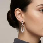 Platinum Diamond Pavé Oval Drops - Image 2