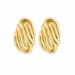 Ridged Gold Hoops