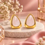 Rose Quartz Drop Earrings - Image 3