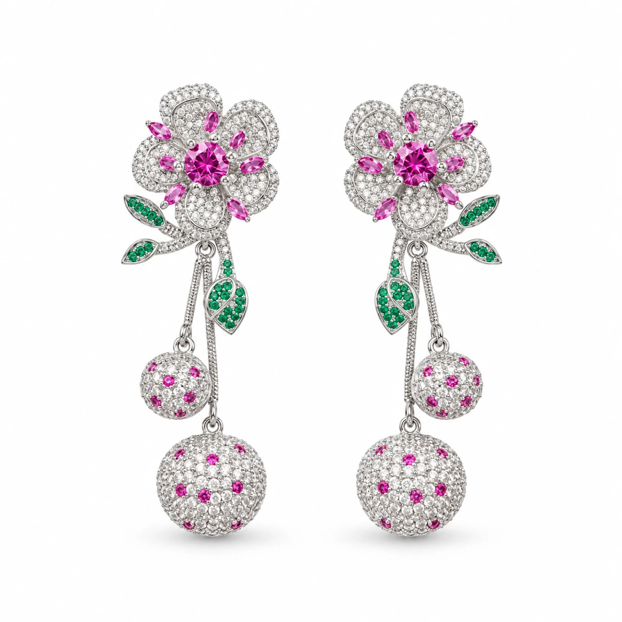 Ruby Diamond Emerald Bloom Drops Ruby Diamond Emerald Bloom Drops - Image 1