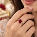 Ruby Halo Engagement Ring - Image 2