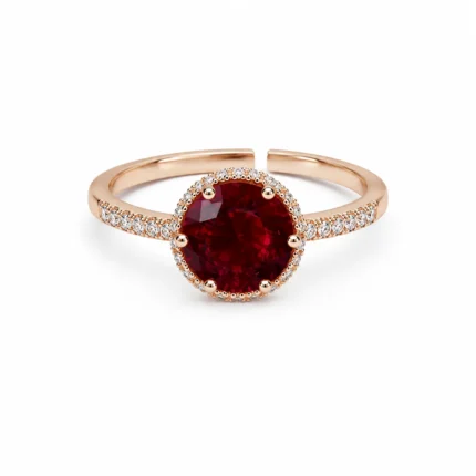 Ruby Halo Engagement Ring