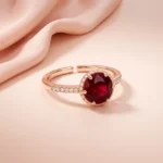 Ruby Halo Engagement Ring - Image 4
