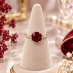 Ruby Halo Engagement Ring - Image 4