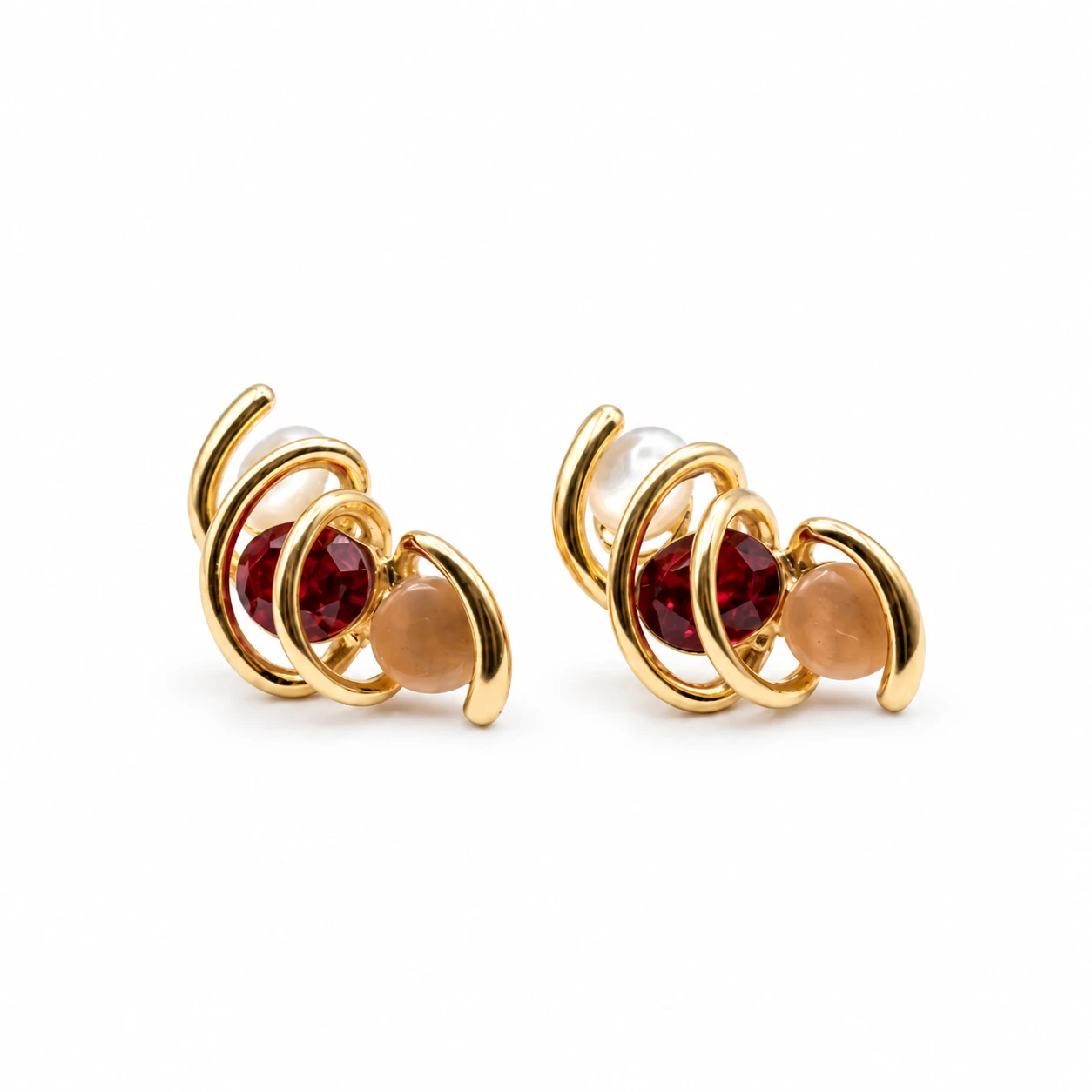 Ruby Moonstone Sculptural Embrace Ruby Moonstone Sculptural Embrace - Image 1