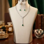 Emerald Teardrop Diamond Elegance - Image 3