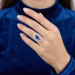Sapphire Halo Statement Ring - Image 2