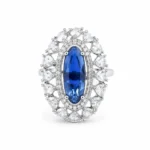 Sapphire Halo Statement Ring