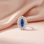 Sapphire Halo Statement Ring - Image 4