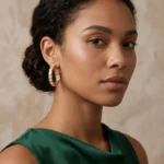 Square Diamond Hoop Earrings - Image 4