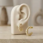 Square Diamond Hoop Earrings - Image 2