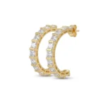Square Diamond Hoop Earrings