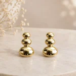 Stacked Sphere Gold Studs - Image 2