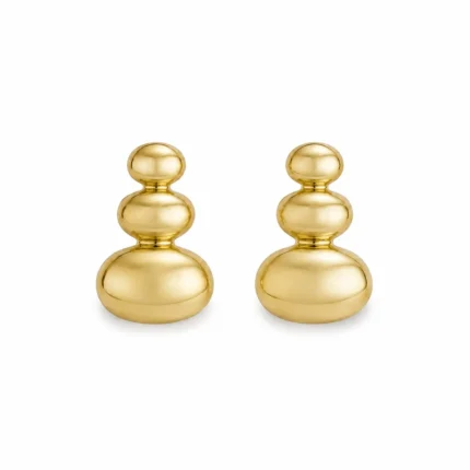 Stacked Sphere Gold Studs (4)