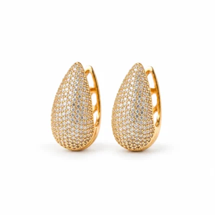 Teardrop Diamond Pavé Hoops