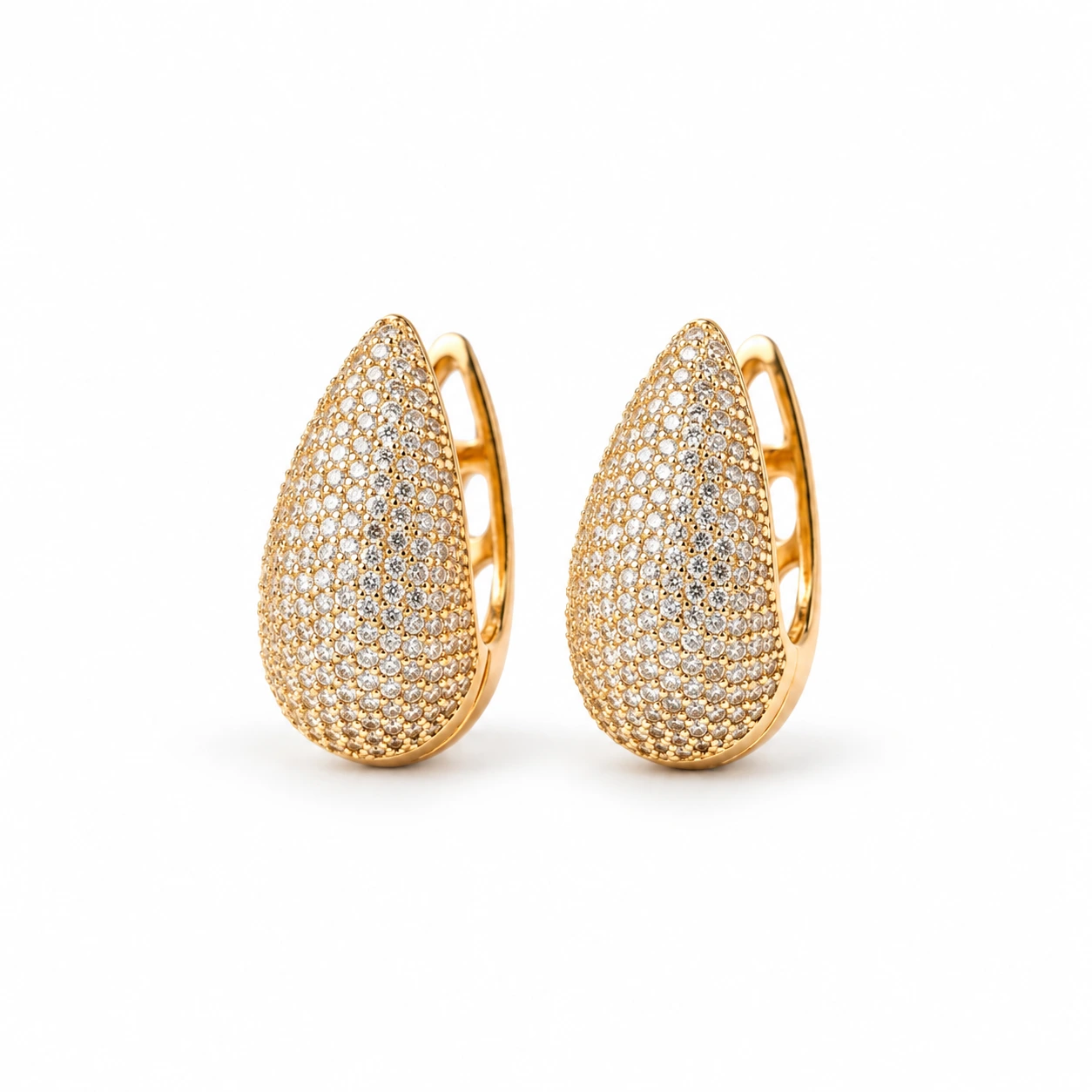 Teardrop Diamond Pavé Hoops Teardrop Diamond Pavé Hoops - Image 1