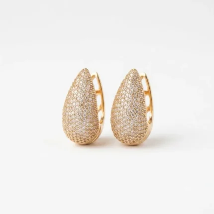 Teardrop Diamond Pavé Hoops