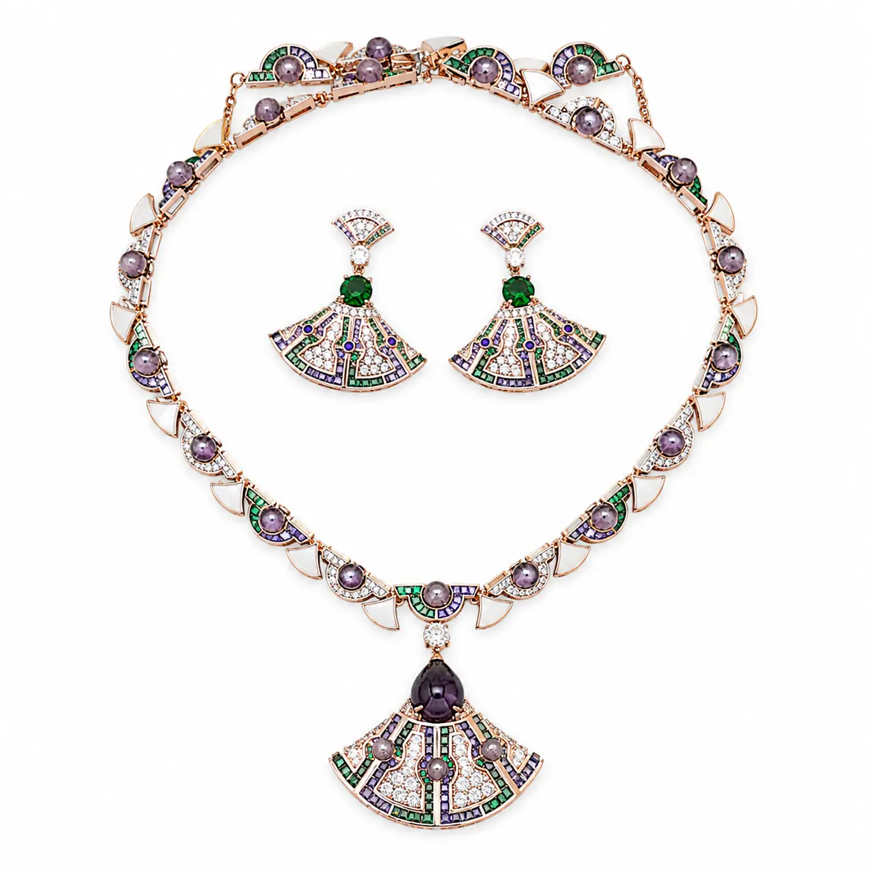emerald fan jewelry set Emerald Fan Set - Image 1