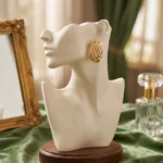 Ridged Gold Hoops - Image 3